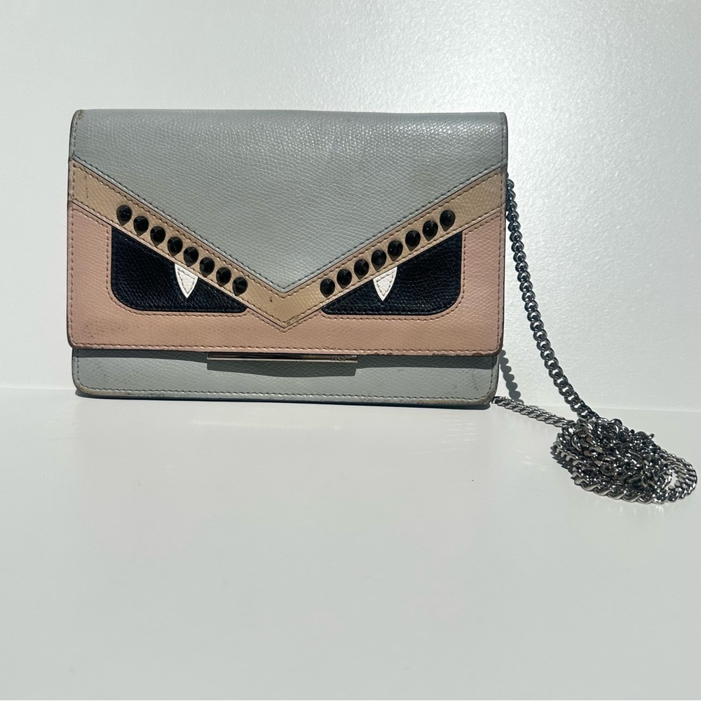 Fendi Monster Continental Studded Wallet On Chain.
